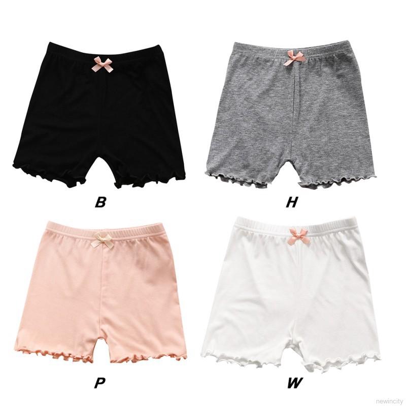 Quần bảo hộ trơn đính nơ bằng vải cotton an toàn dành cho bé gái