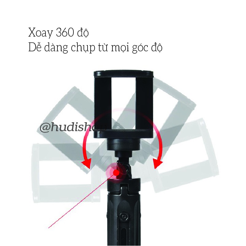 Đế Tripod Giá đỡ điện thoại, chân máy ảnh 3 chân, xoay 360 độ cao cấp - Quay phim, Live stream, Xem phim Hudishop GD368