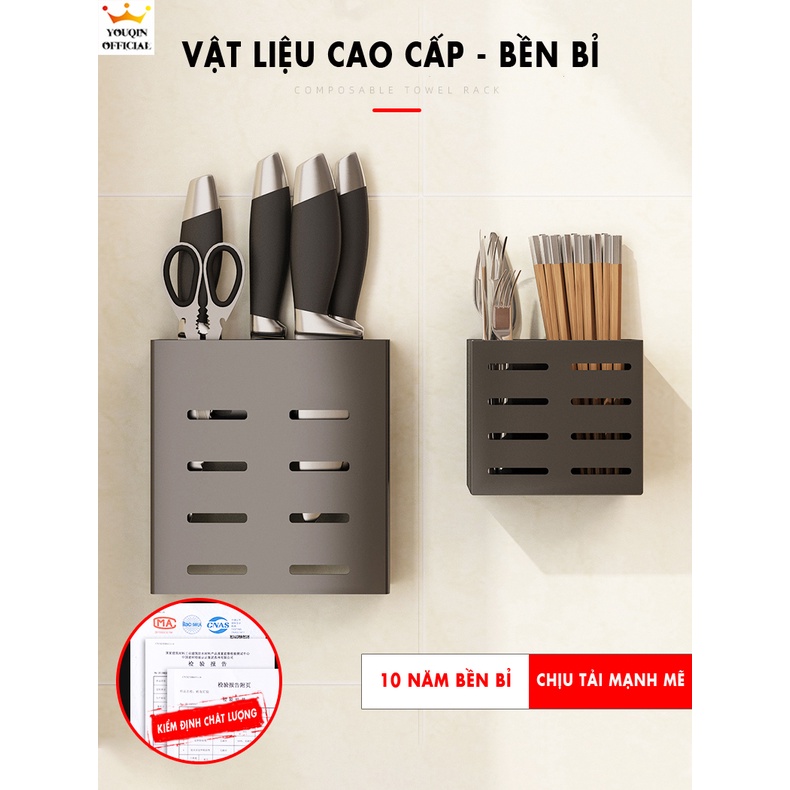 Hộp Đựng Đũa Muỗng - YouQin Chất Liệu Hợp Kim Nhôm Chống Gỉ Sét, Dán Keo Siêu Chắc, Không Khoan Đục