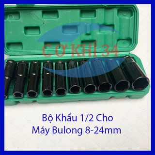 Bộ khẩu, Bộ vặn khẩu 1/2 inch mở ốc cho máy bulong 8 - 24mm