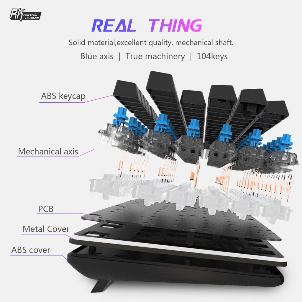 Bàn phím cơ chuyên game Cao cấp Black Switch Bloody / Blue Switch Bosston MK912A RK935L - thay đổi 9 chế độ đèn Led | BigBuy360 - bigbuy360.vn