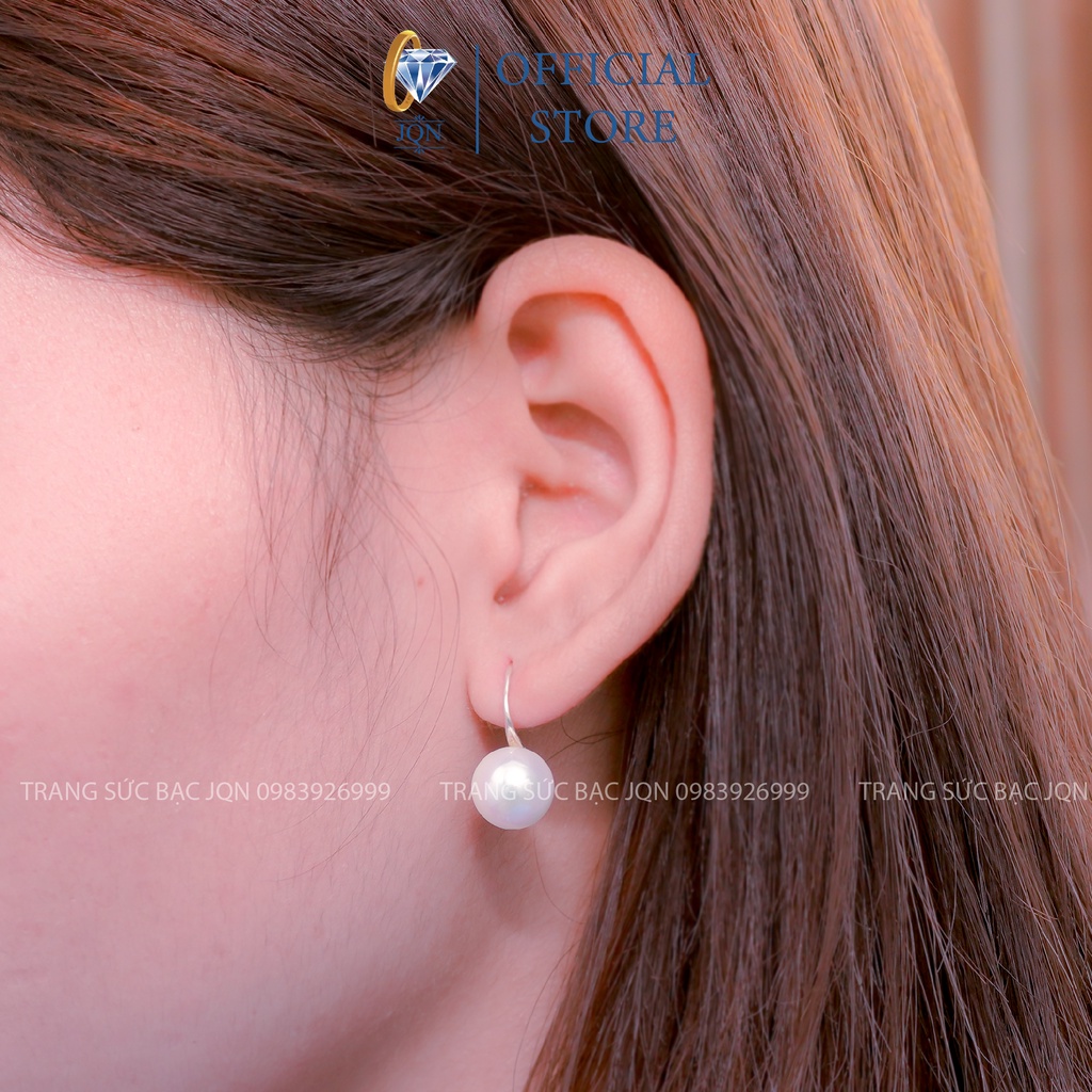 Khuyên Tai Tròn JQN Bông Tai Cho Nữ Bạc Thật Giá Rẻ T10