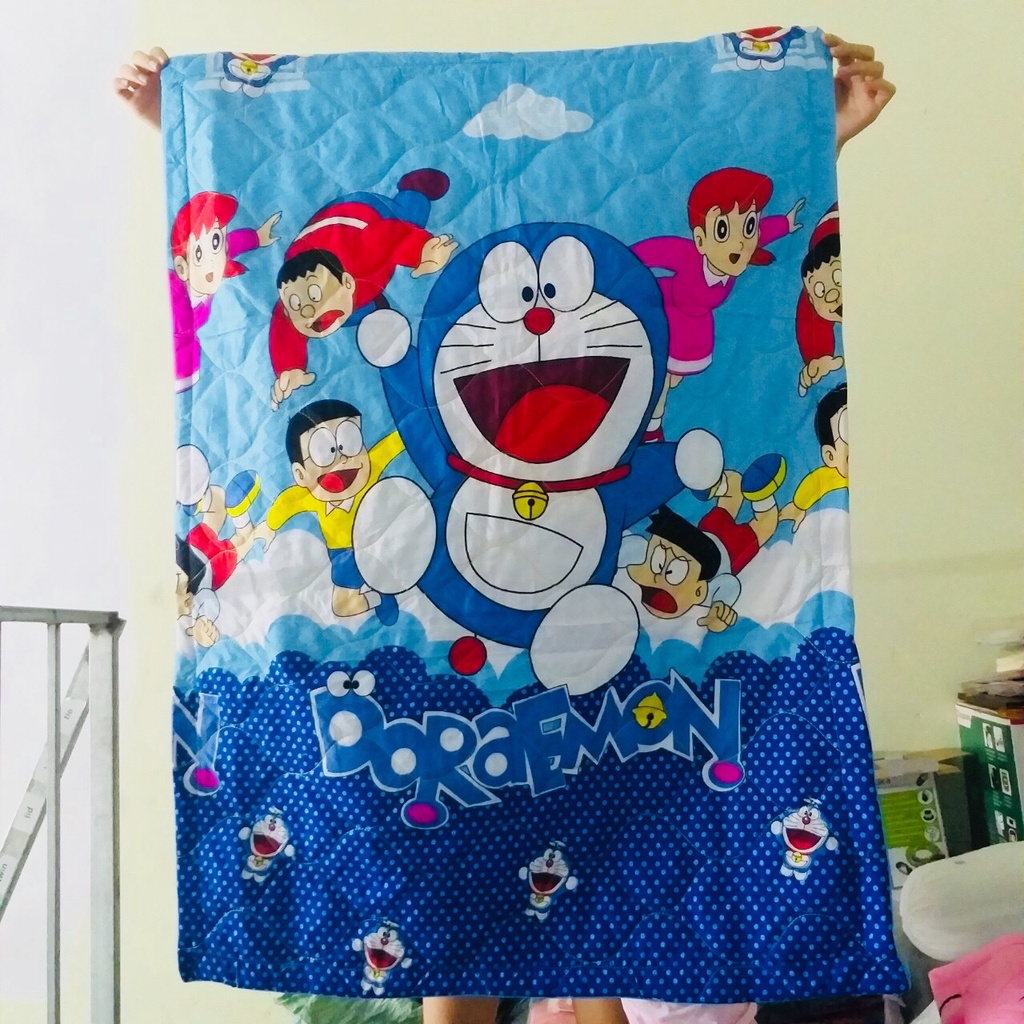 Trọn bộ 5 món Chăn Gối Cho Bé Đi Học Mẫu Doraemon  - Có bán lẻ gối ôm, chăn, gối nằm, vỏ gối Doremon