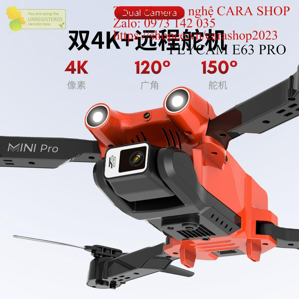 Máy bay không người lái E63 Cao cấp, Camera Chụp ảnh trên không độ nét cao 4K, điều khiển từ xa kết nối WIFI