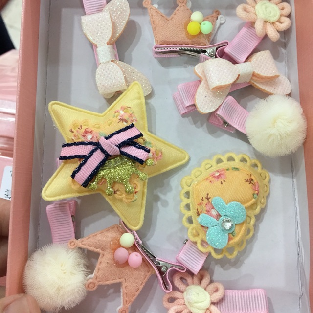 Hộp cột tóc công chúa 10 chi tiết cột kẹp cute