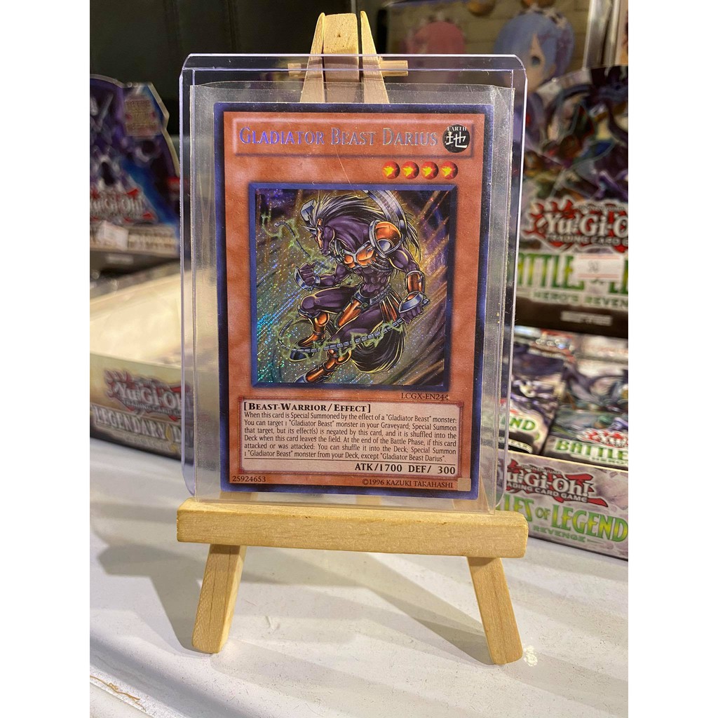 Lá bài thẻ bài Yugioh Gladiator Beast Darius - Secret Rare - Tặng bọc bài nhựa bảo quản