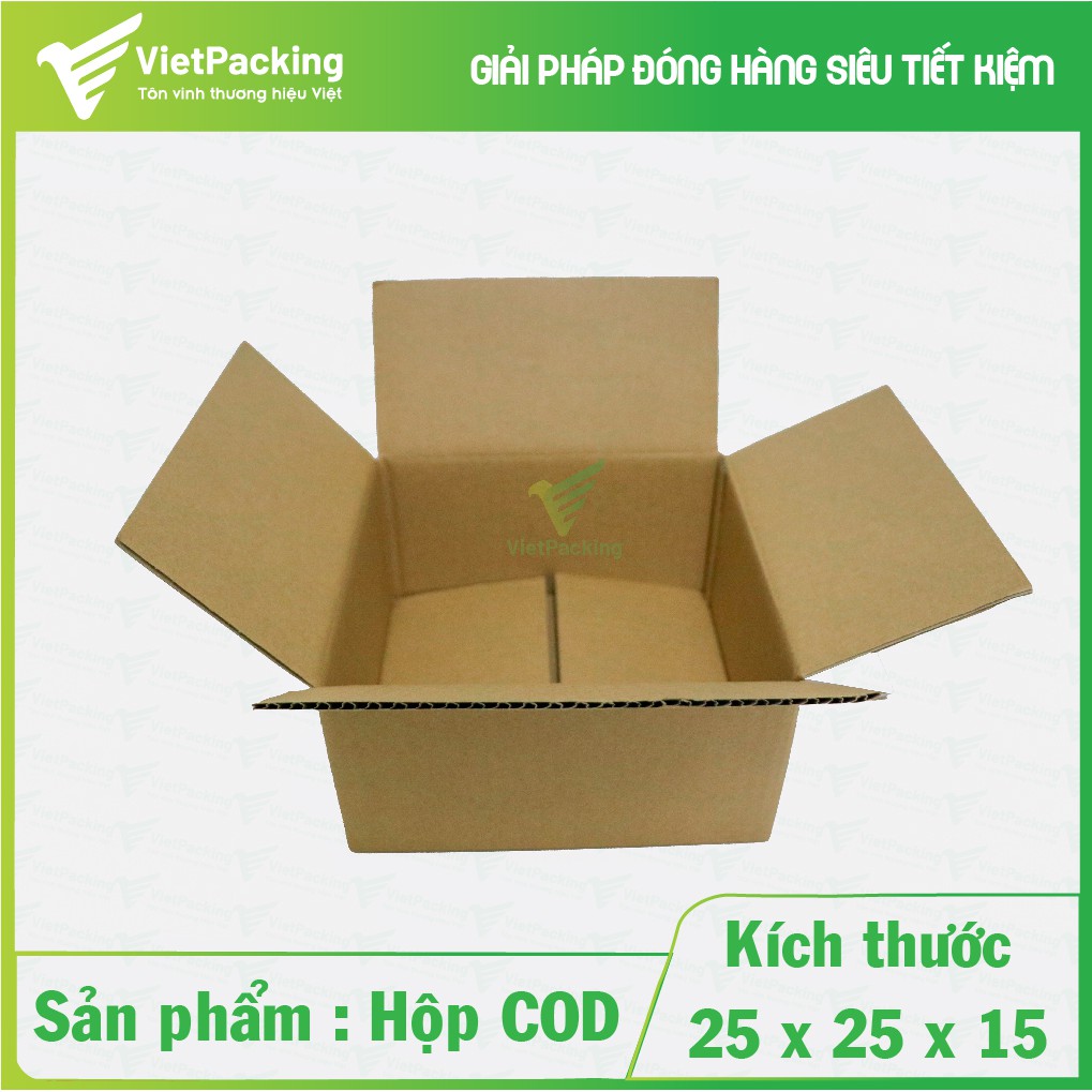 25x25x15 - 25 hộp carton đóng hàng đẹp chắc chắn V145