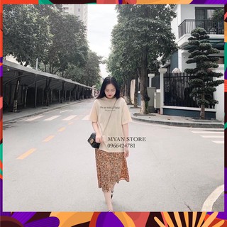 [Thanh Lý]   Set Áo Pull Trắng Be Paris Mix Chân Váy Hoa Cúc Đen Nâu Vintage - Set Áo Chân Váy Hoa Nhí