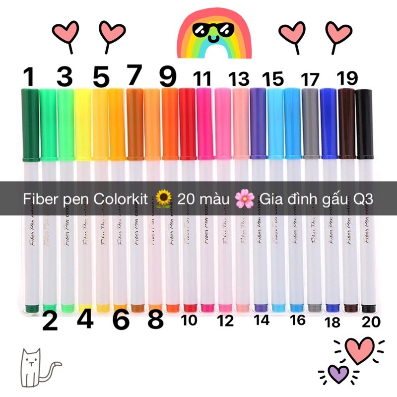 Lẻ 1 cây - chọn màu - bút Fiber pen Colorkit 🌻 hợp trang trí, planner, bullet journal 🐻💕 có thể viết nét thanh - đậm