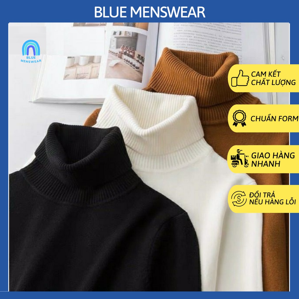 Áo Len Nam cổ lọ dài tay đẹp thời trang nam cao cấp AL59 - BLUE MENSWEAR