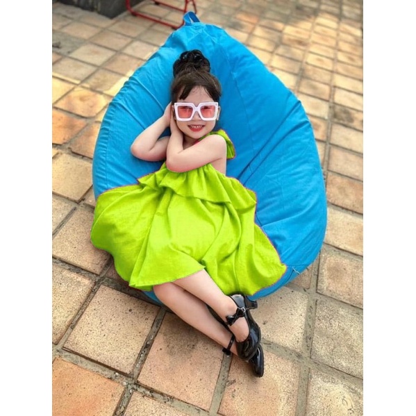 Váy dầm 2 dây chun ngực cho bé gái 8-20kg