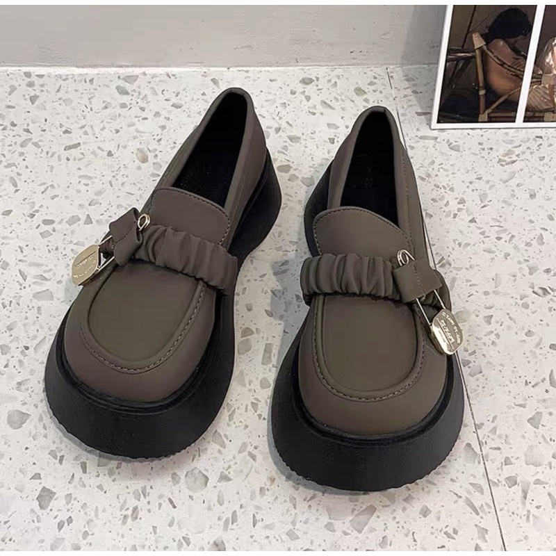 N22  CÓ VIDEO Giày búp bê oxford lolita da lì  đính  ghim đế bánh mì thấp cổ siu xinh cute CÓ ẢNH THẬT