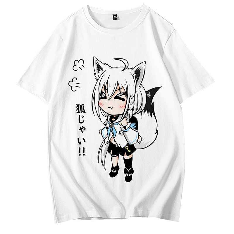 Hololive VTuber FAMS Gamers Shirakami Fubuki T-shirts 3D Printed Short Sleeve Tops