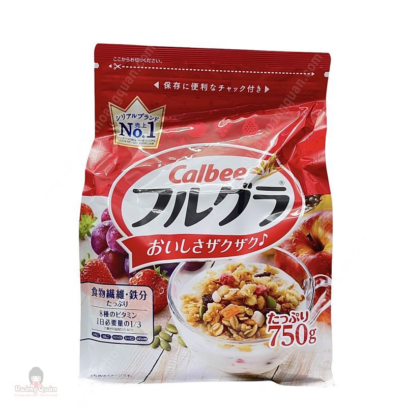 [Date Mới] Ngũ cốc Calbee Đỏ, Ngũ cốc hoa quả Calbee 750g Nhật Bản