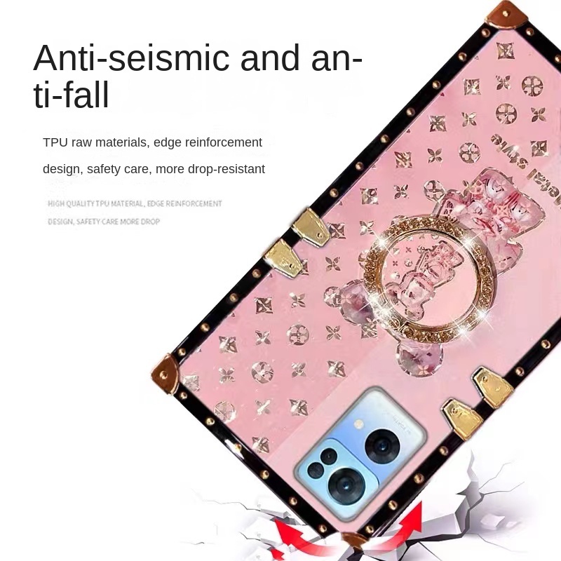 Ốp Điện Thoại Chống Sốc Có Nhẫn Đỡ Hình Gấu Cho OPPO Reno8 Z 5G Reno 7 Pro Reno 7Z