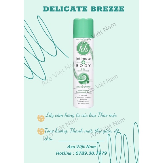 Xịt khử mùi kháng khuẩn phụ khoa FDS + Body Spray 2 in 1 (chuẩn US)