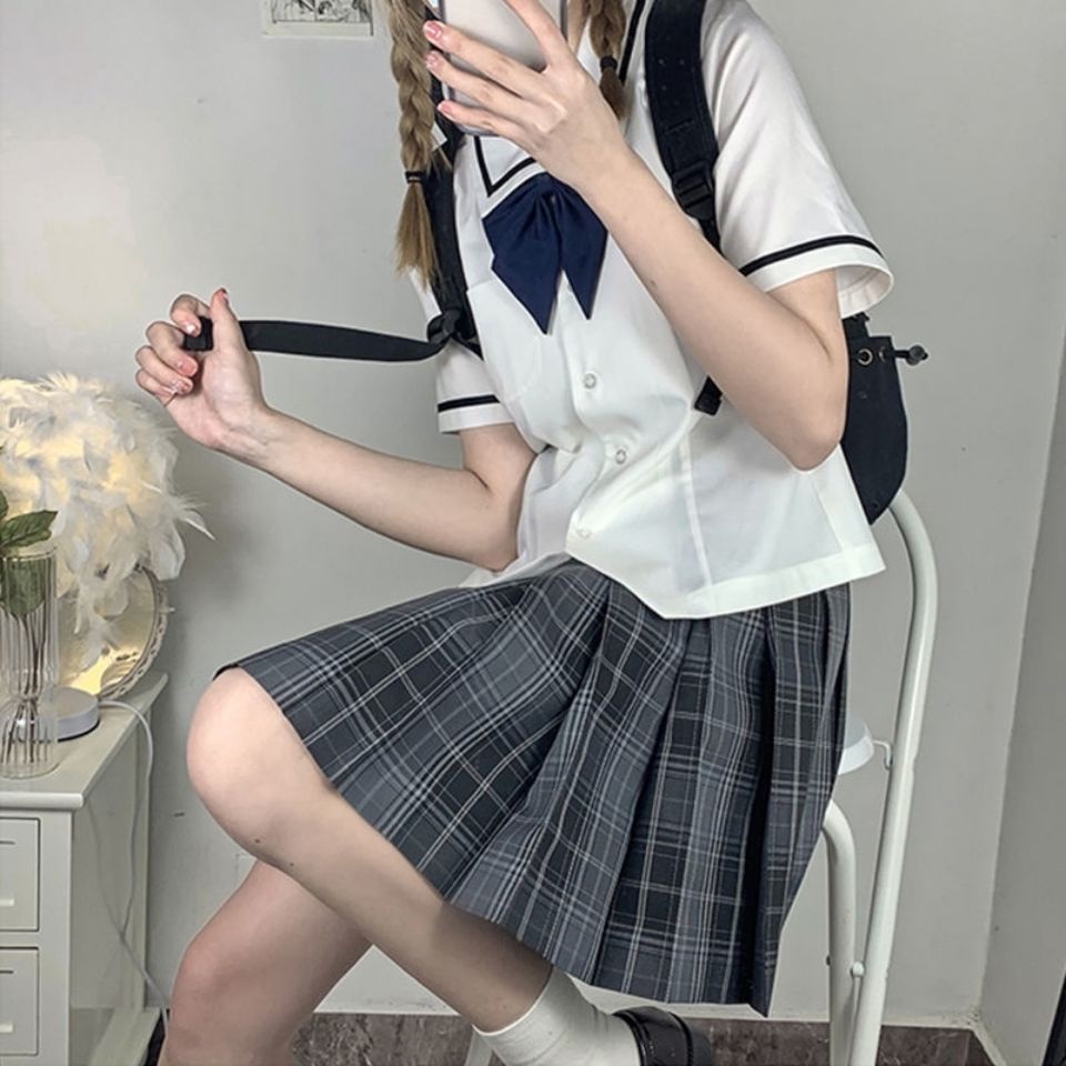 Áo Sơ Mi Ngắn Dáng Rộng Thắt Nơ Kiểu Nhật Bản Dễ Thương