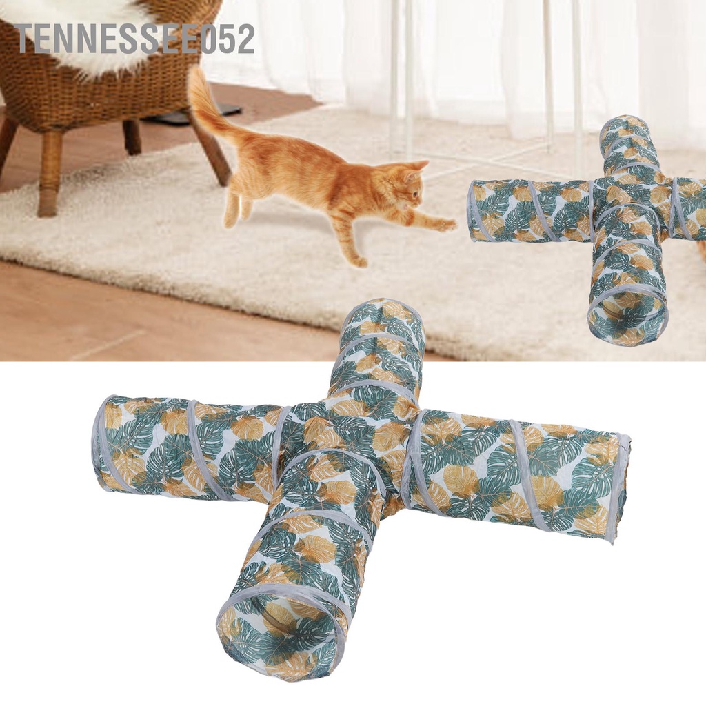 [Hàng Sẵn] Đồ Chơi Đường Hầm Cho Mèo 4 đường Gấp Gọn Kèm Túi Đựng Cho Thú Cưng【Tennessee052】