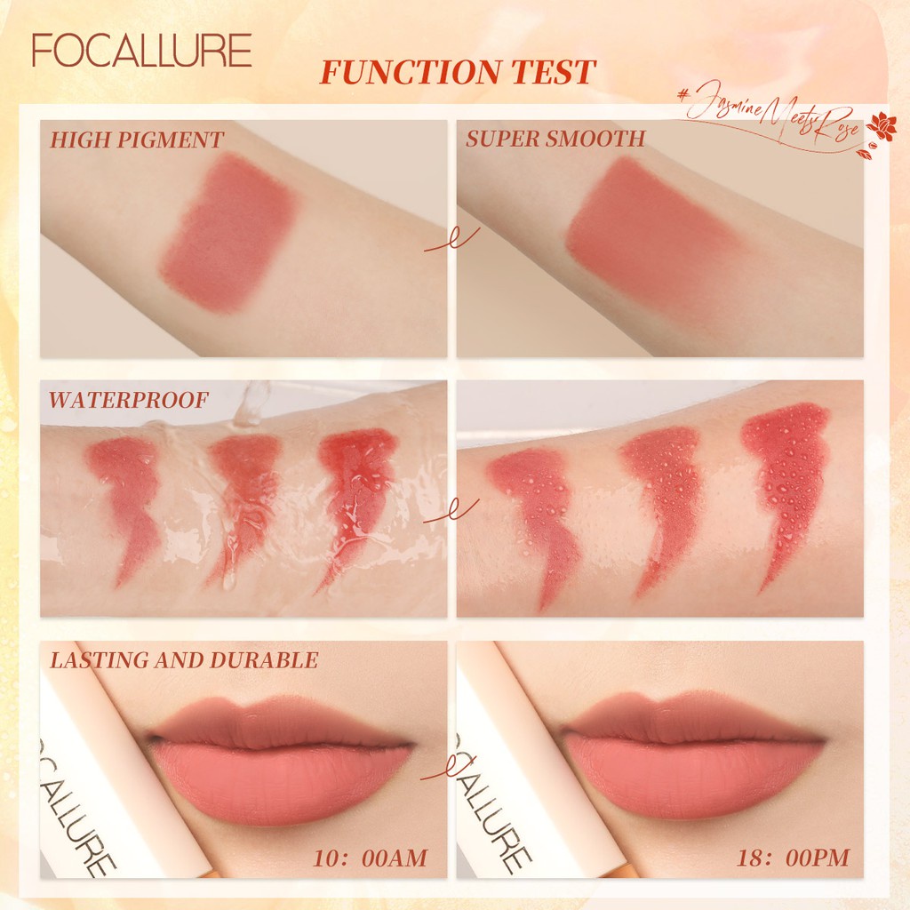 Son môi Focallure Jasmine Meets Rose sắc tố cao kháng nước lâu trôi mịn mượt đôi môi 30g | BigBuy360 - bigbuy360.vn