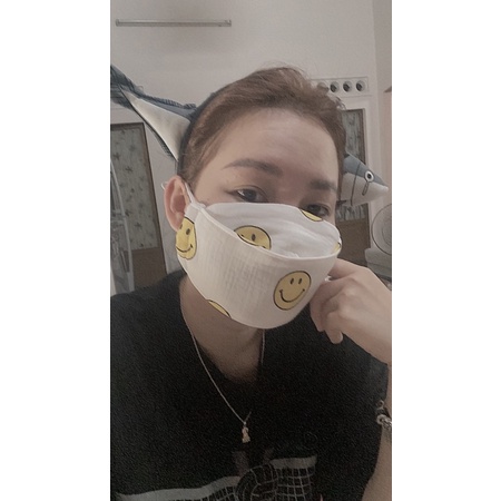 Khẩu trang vải muslin gấu người lớn