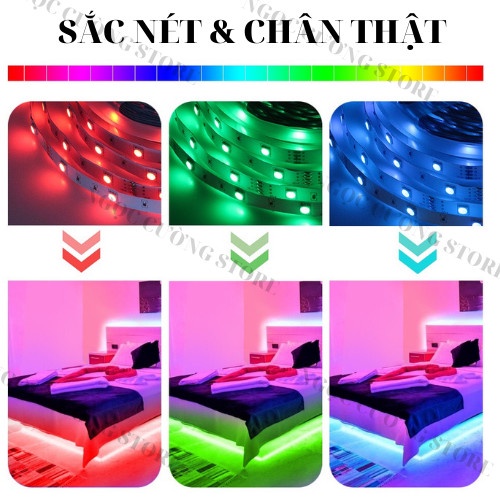 Đèn led trang trí, tiktok, 16 triệu màu APP+remote, 12v, nháy theo nhạc, dây led RGB, bọc silicon, decor trang trí phòng