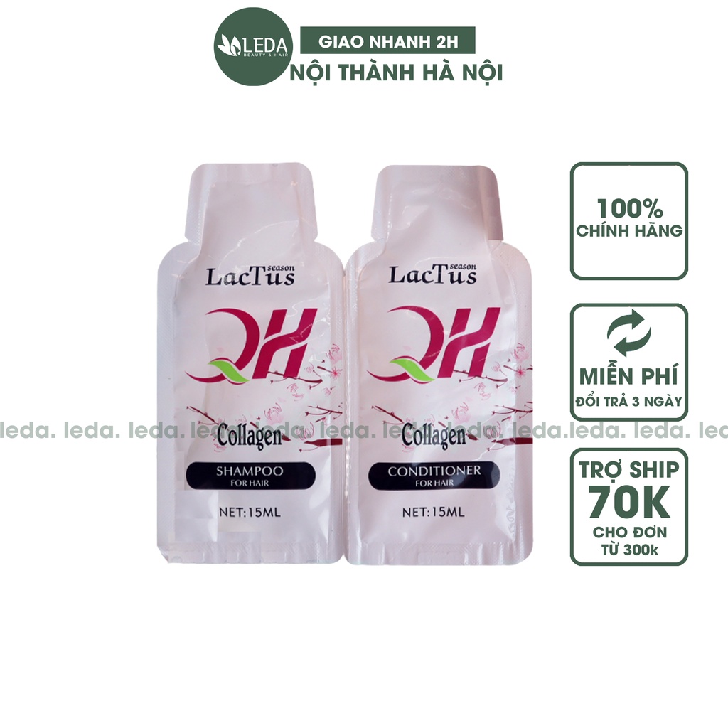 Dầu gội QH Lactus season giảm tóc gãy rụng, giảm gàu, dầu thừa và bã nhờn 15ml leda