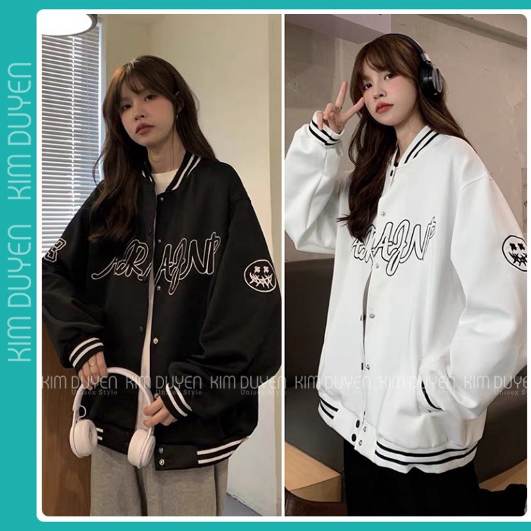 Áo Khoác Bomber Nỉ Ngoại Siêu Dày Áo Khoác Unisex Form Rộng Nam Nữ Mặc Cực Chất  - KD