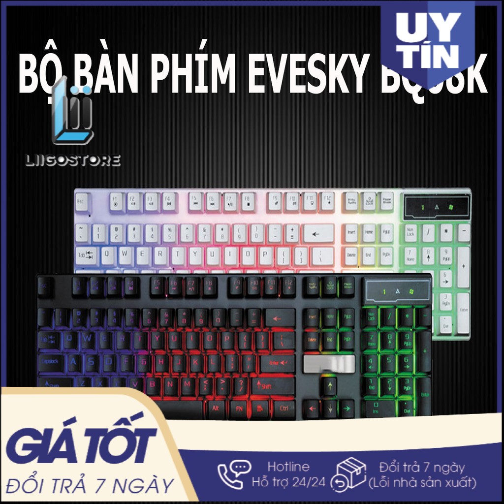 [SALE SẬP SÀN] Bàn phím máy tính Giả Cơ EVESKY BQ08K Ấn Tượng