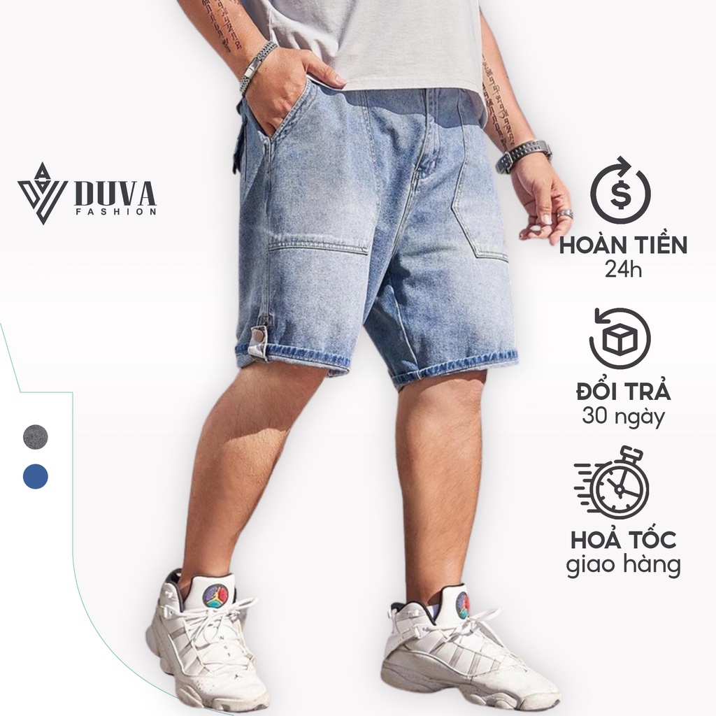 Quần jean nam ngắn DUVA quần short có bigsize vải co giãn, thoải mái chống bai màu QSJB01