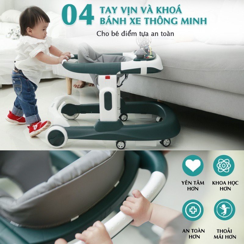 Xe Tập Đi Chữ U Cho Bé 009, Có Bàn Phát Nhạc Kèm Bàn Ăn - Bảo Hành 1 Năm