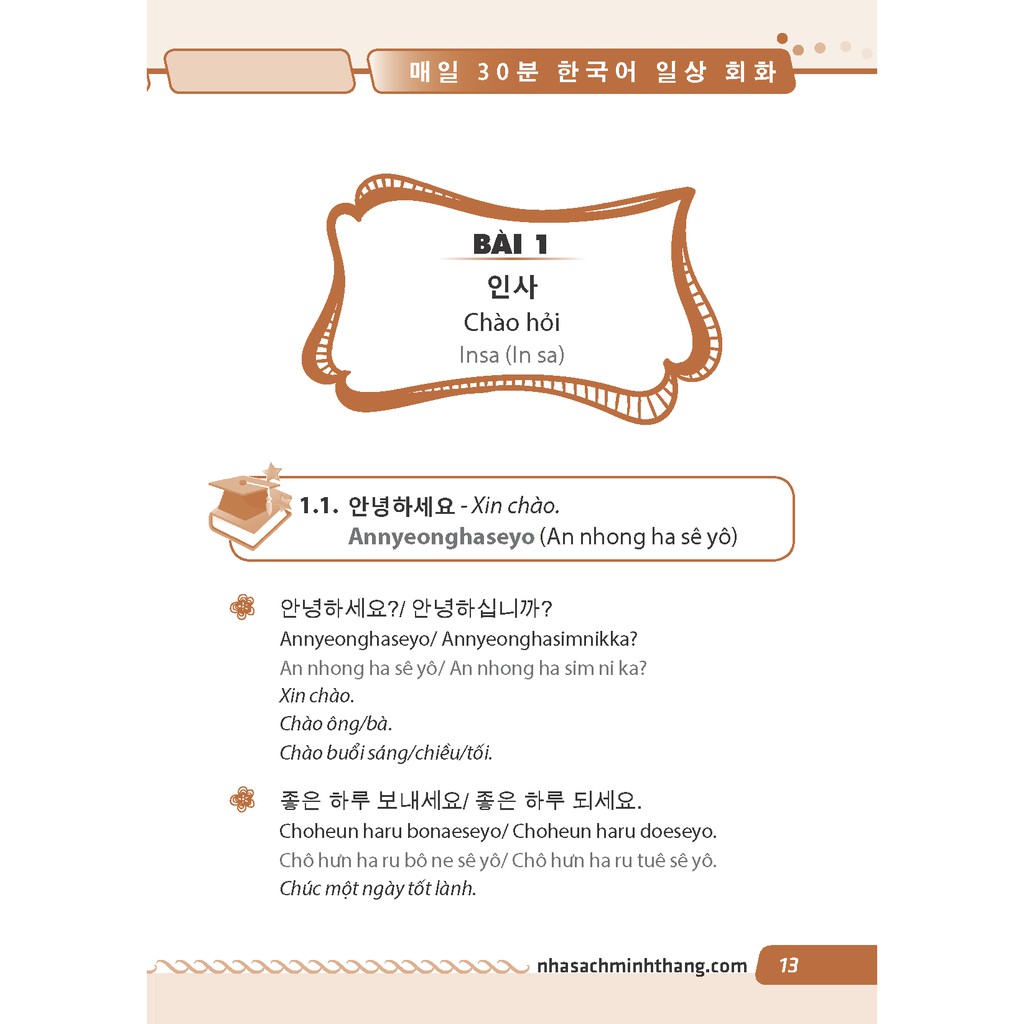 Sách - 30 phút tự học tiếng Hàn mỗi ngày( bìa mềm) Tặng kèm Bookmark