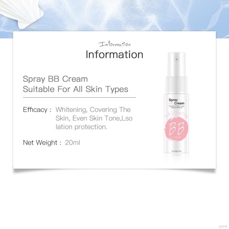 [Hàng mới về] Kem BB trang điểm thoáng khí và nhẹ trên da thiết kế dạng xịt 20ml nhỏ gọn | BigBuy360 - bigbuy360.vn