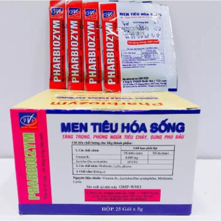 men tiêu hóa sống cho chó mèo Pharbiozym - 1gói lẻ, giúp phòng ngừa viêm ruột, tiêu chảy, phù đầu