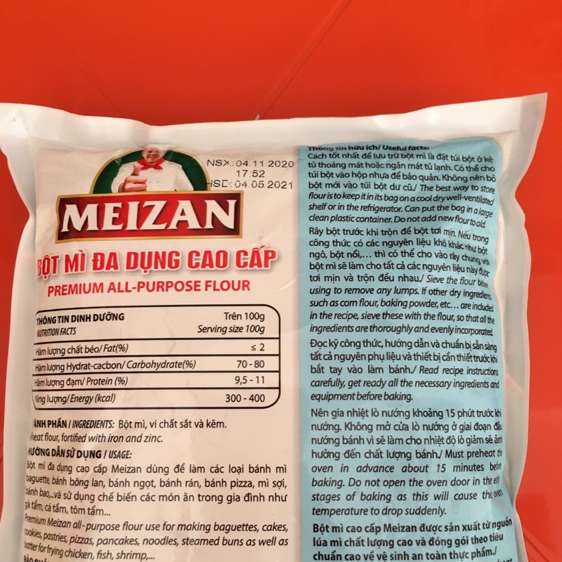 bột mì đa dụng cao cấp MEIZAN 500gram