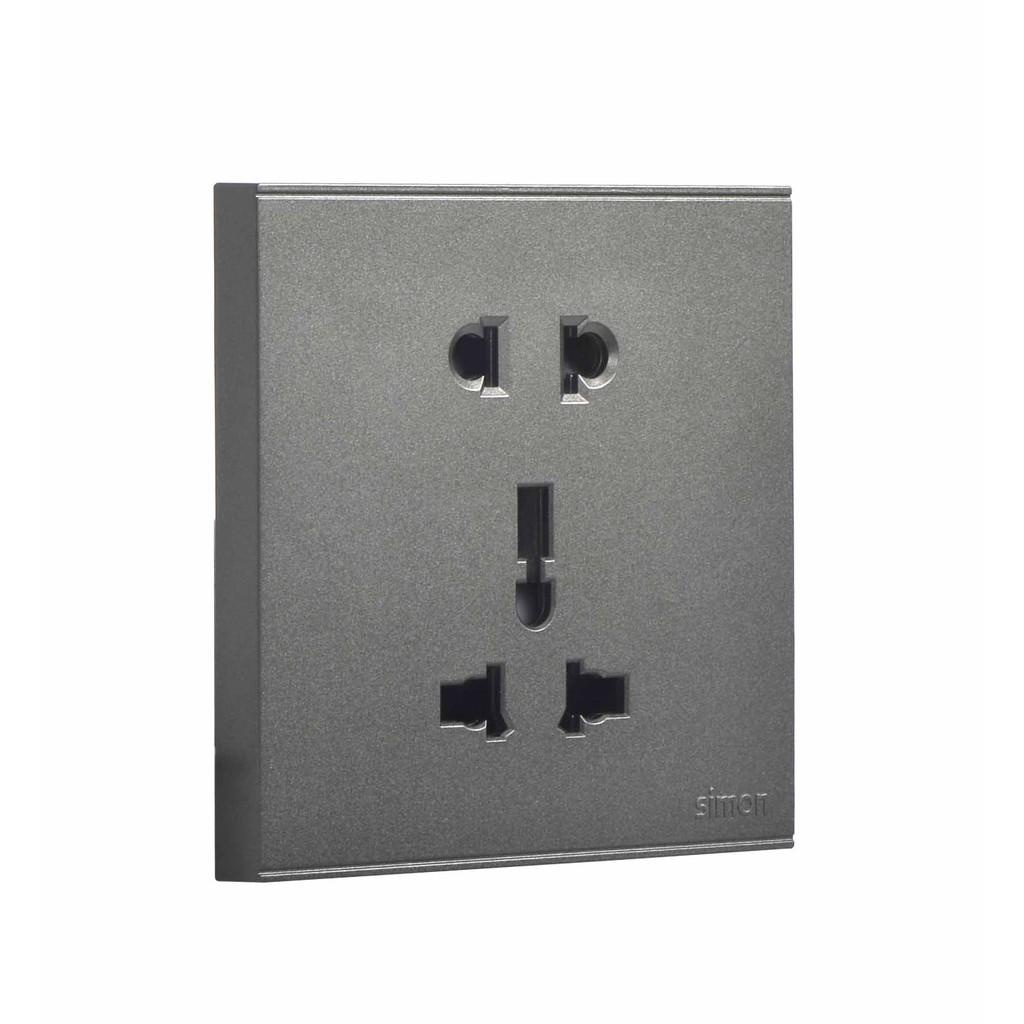 Ổ cắm 3 chấu đa tiêu chuẩn 10A & ổ cắm 2 chấu dùng cho chấu tròn và dẹt chuẩn vuông Simon E6 721080