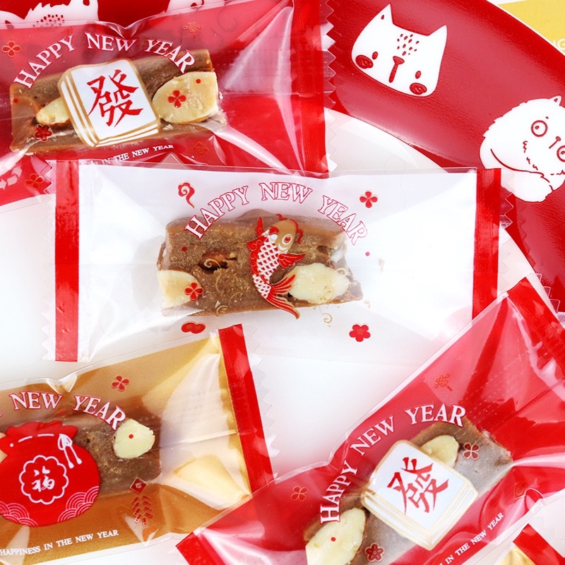 set 100 vỏ để đựng kẹo happy new year kt 4x9cm