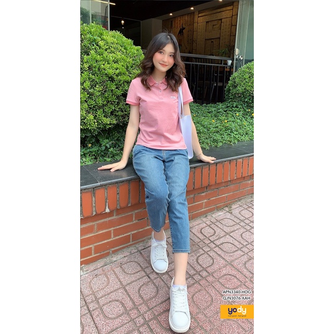 Áo Polo Nữ  YODY Mắt Chim Cotton Thoáng Mát, Trẻ Trung, Năng Động, Độ Bền Cao - APN3340