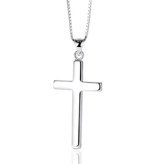 người theo đạo thiên chúa Giê-su Nam Vòng cổ chữ thập Nữ Sterling Mặt dây chuyền bạc S925 Cặp đôi Quà tặng ngày l