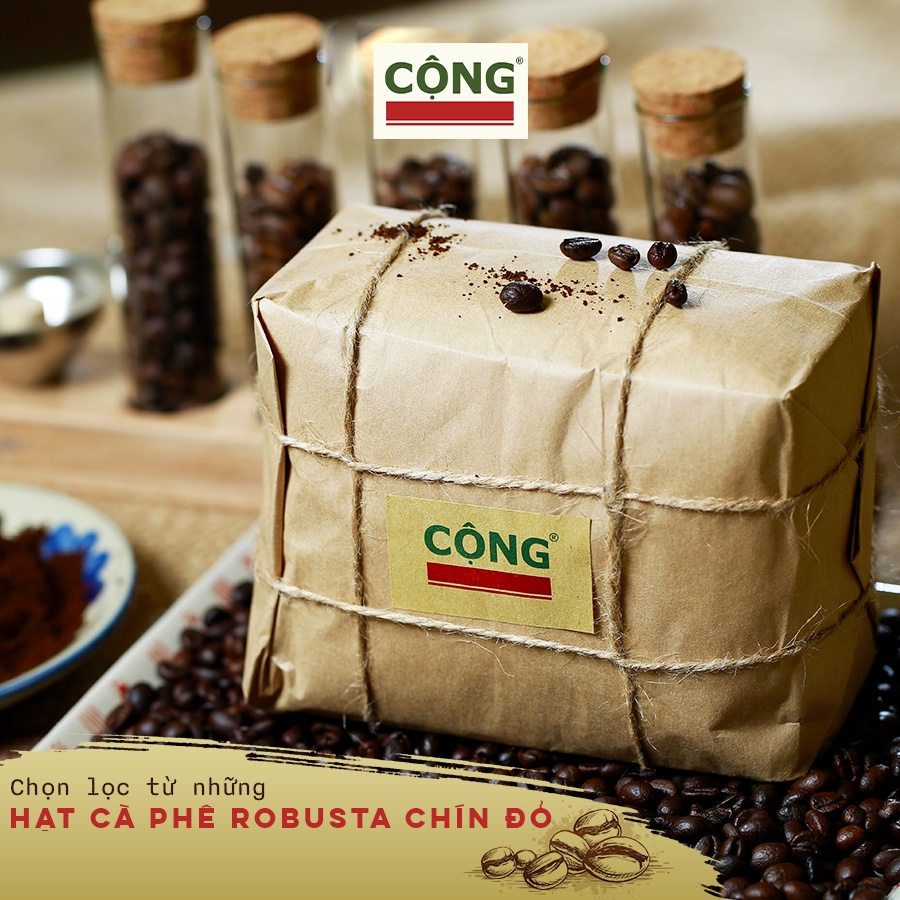 Cà phê bột rang xay 100% robusta hương vị đậm đà thơm ngon 500gr, 250gr Cộng Cà Phê