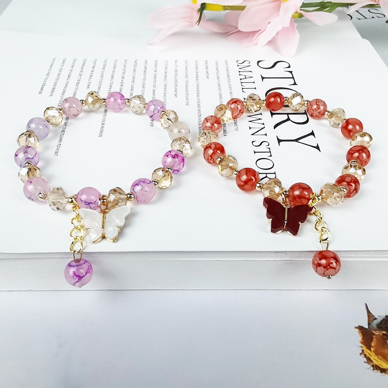 Vòng tay phong thủy tài lộc Hồ Điệp phong cách Hàn Quốc màu sắc tự nhiên mang lại may mắn cho gia chủ