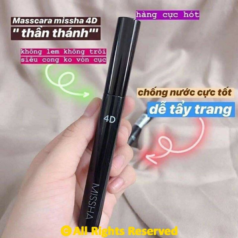 (GRAB / NOWSHIP) (DATE 16-08-2022) Mascara Làm Dày Mi Không Lem Missha 4D Mascara