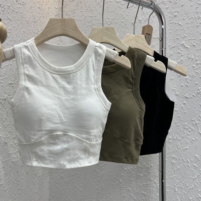 Áo Croptop Ba Lỗ Nữ Trơn Màu May Đường Cong Thiết Kế Ôm Body Cá Tính Có Co Giãn