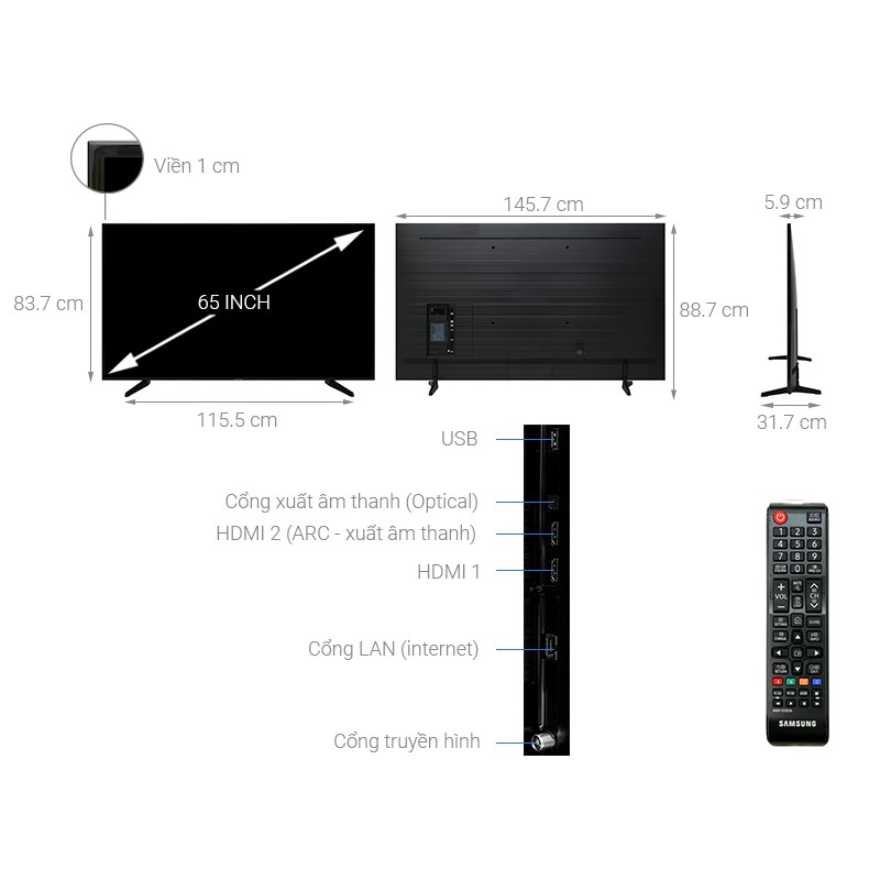 Smart Tivi Samsung 4K 65 inch UA65NU7090 | BigBuy360 - bigbuy360.vn
