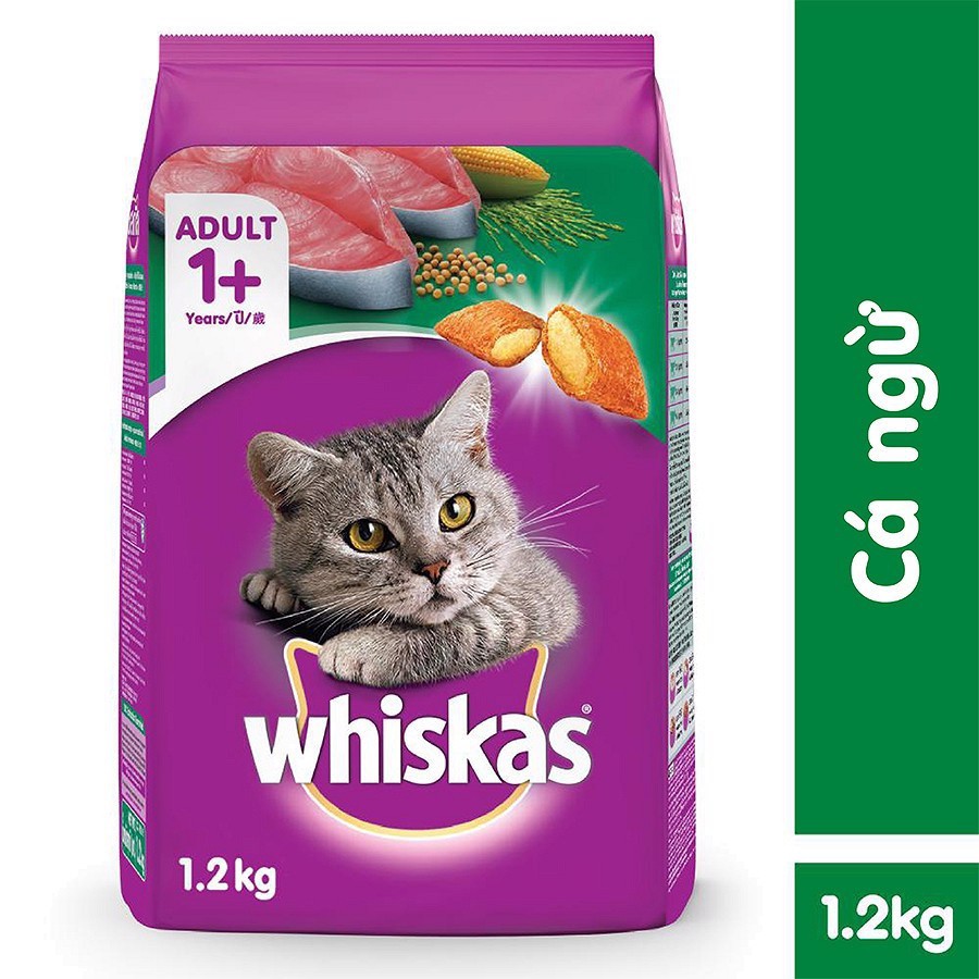 Thức ăn dạng hạt dành cho mèo lớn Whiskas 1.2kg