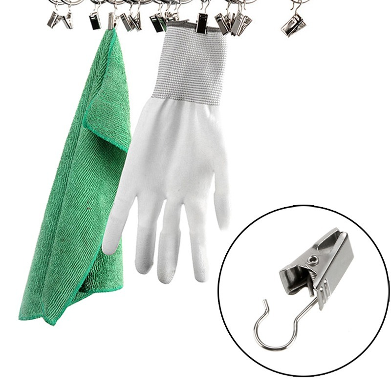 Set 10 kẹp treo rèm cửa bằng thép không gỉ