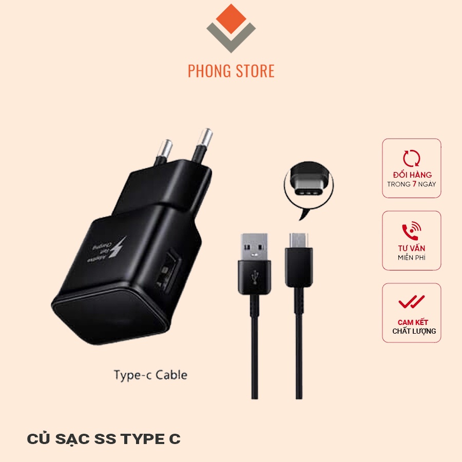 Củ sạc nhanh 2A Note 8 Note 8+ S10+ S10e Note 9 Note FE S9 S8 Dây cáp sạc chân type C Bảo - Phong Store