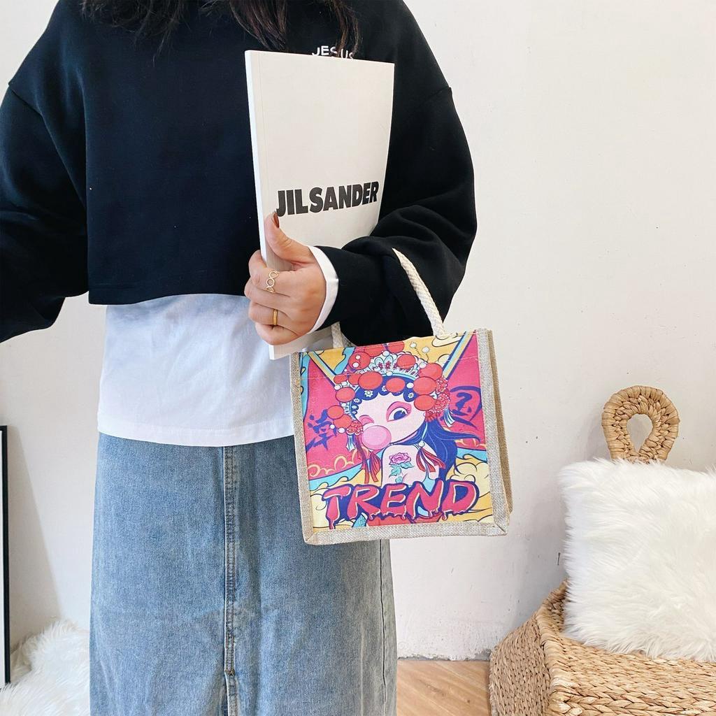 túi tote đeo chéo Túi vải Họa Tiết Hoạt Hình Dễ Thương Cho Nữ