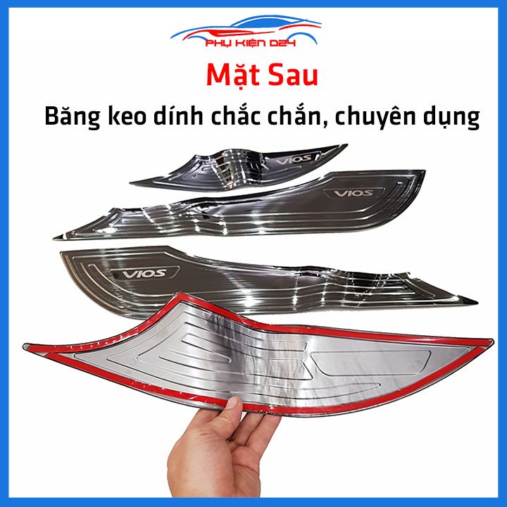 Bộ ốp tapli Vios 2019-2023 vân Titan chống xước va đập khi mở cửa và làm đẹp xe
