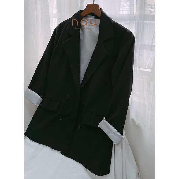 Áo blazer tay dài 2 lớp màu Xanh-Kem - Nâu - Đen | BigBuy360 - bigbuy360.vn