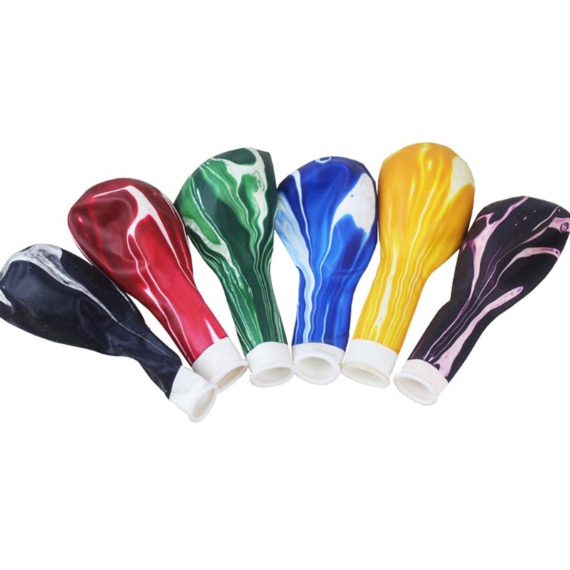 5 Bong Bóng Cao Su 12 Inch Họa Tiết Cẩm Thạch Nhiều Màu Sắc Dùng Trang Trí Tiệc Cưới